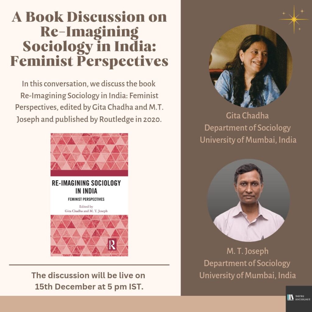 A Book Discussion on Re-Imagining Sociology in India: Feminist ...